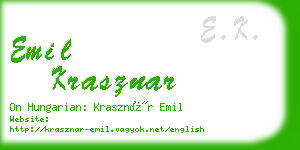 emil krasznar business card